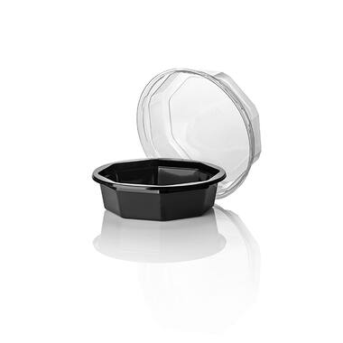 8-HOEKIGE SALADEBAK ZWART  800st